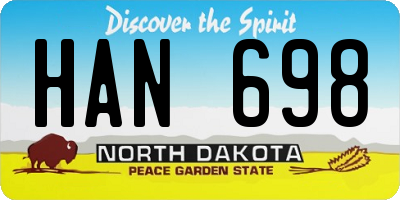 ND license plate HAN698