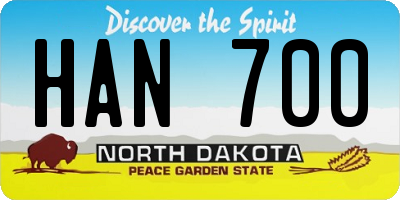 ND license plate HAN700