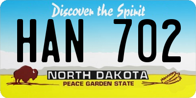 ND license plate HAN702