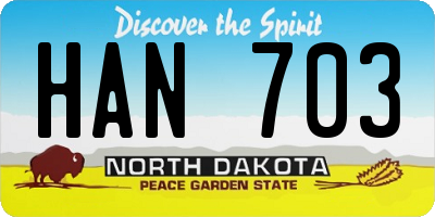 ND license plate HAN703