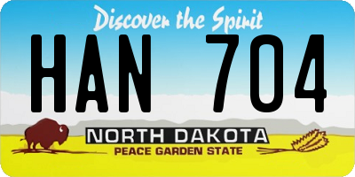 ND license plate HAN704