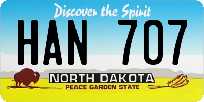 ND license plate HAN707