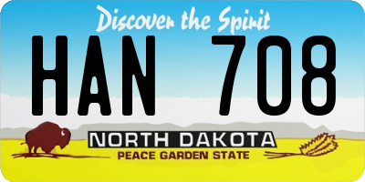 ND license plate HAN708