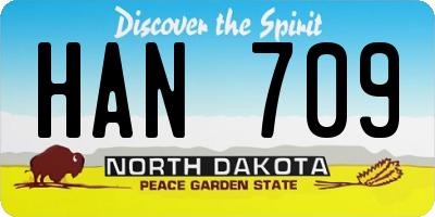 ND license plate HAN709