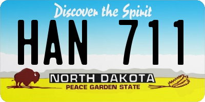 ND license plate HAN711