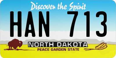 ND license plate HAN713