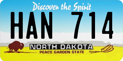 ND license plate HAN714