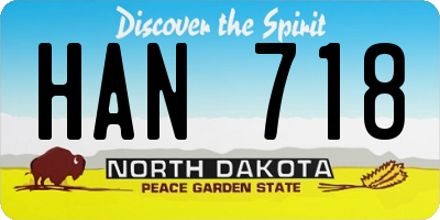 ND license plate HAN718