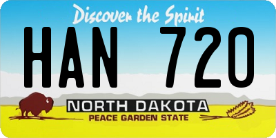 ND license plate HAN720