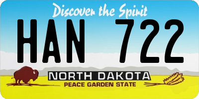 ND license plate HAN722