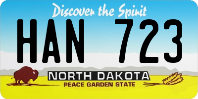 ND license plate HAN723