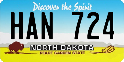 ND license plate HAN724