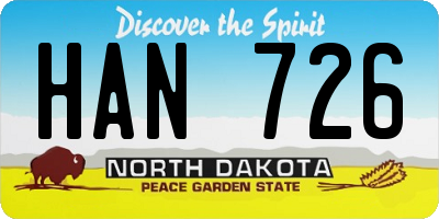 ND license plate HAN726