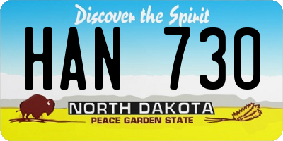 ND license plate HAN730