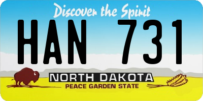 ND license plate HAN731