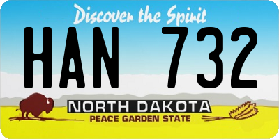 ND license plate HAN732