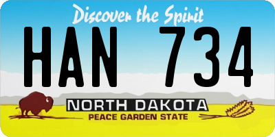 ND license plate HAN734