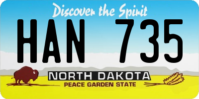 ND license plate HAN735