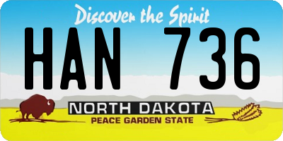 ND license plate HAN736