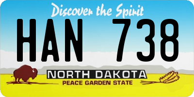 ND license plate HAN738