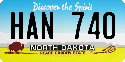 ND license plate HAN740