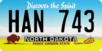 ND license plate HAN743