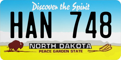 ND license plate HAN748