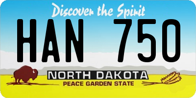 ND license plate HAN750