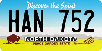 ND license plate HAN752