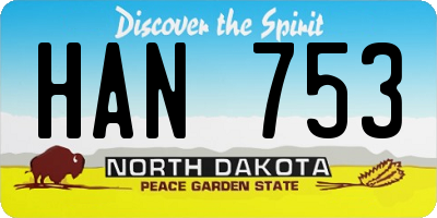 ND license plate HAN753