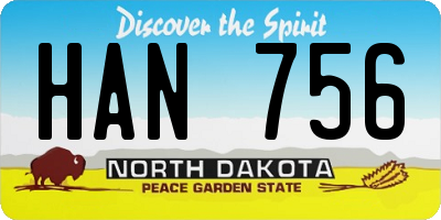 ND license plate HAN756