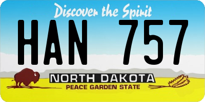 ND license plate HAN757