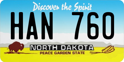 ND license plate HAN760