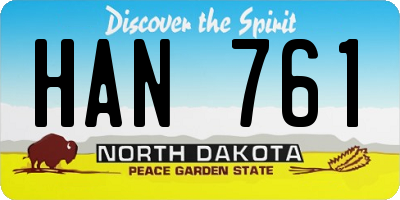 ND license plate HAN761