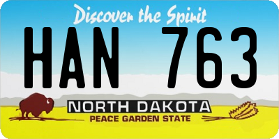 ND license plate HAN763