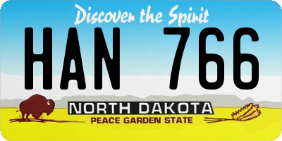 ND license plate HAN766