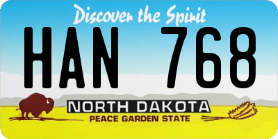 ND license plate HAN768