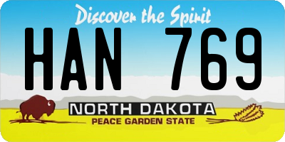 ND license plate HAN769