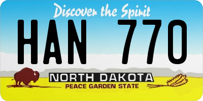 ND license plate HAN770