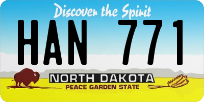 ND license plate HAN771