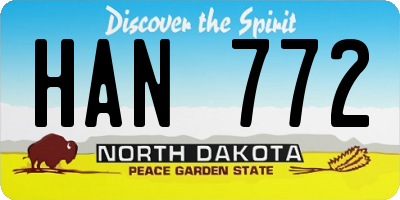 ND license plate HAN772