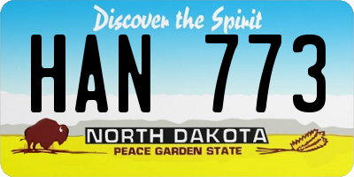 ND license plate HAN773