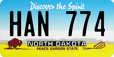 ND license plate HAN774