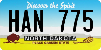 ND license plate HAN775