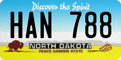 ND license plate HAN788