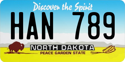 ND license plate HAN789