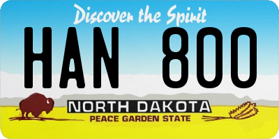 ND license plate HAN800