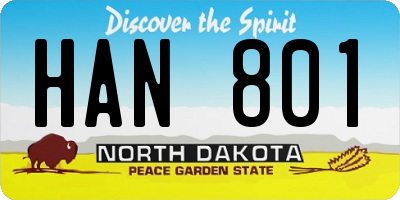 ND license plate HAN801