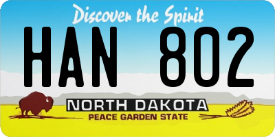 ND license plate HAN802