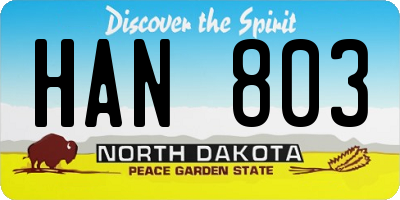 ND license plate HAN803